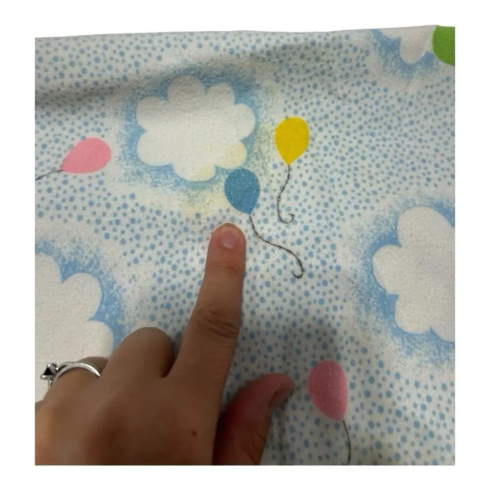 2 Vintage Toddletime Receiving Baby Blanket Bears Balloons Rainbows Flannel